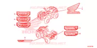 AUTOCOLLANTS pour Honda FOURTRAX 420 RANCHER 4X4 AT DCT IRS EPS YELLOW de 2018