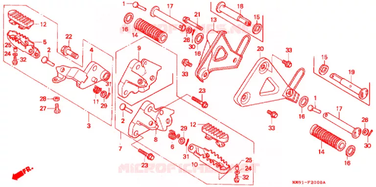 REPOSE PIED Honda MOTO 400 XL 1992  XL400VN