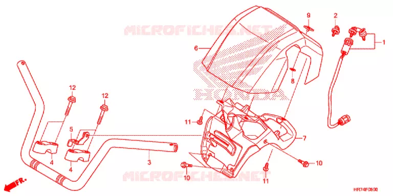 GUIDON Honda ATV 420 FOURTRAX 2018  TRX420FA5J