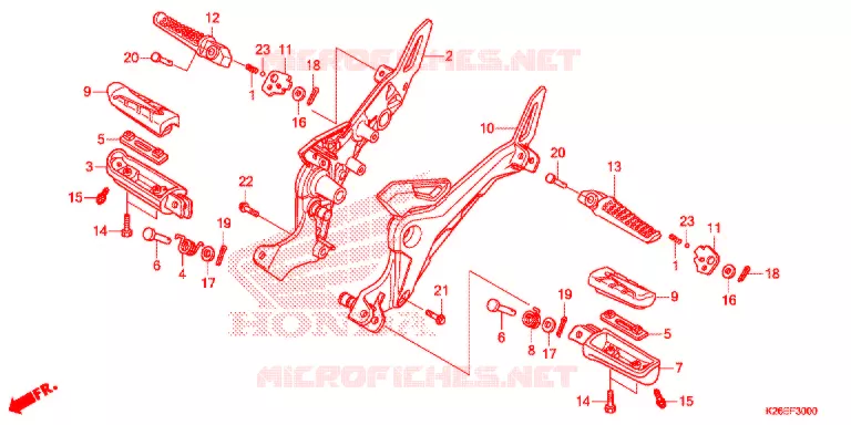 REPOSE PIED Honda MOTO 125 MSX 2020  MSX125J_CA