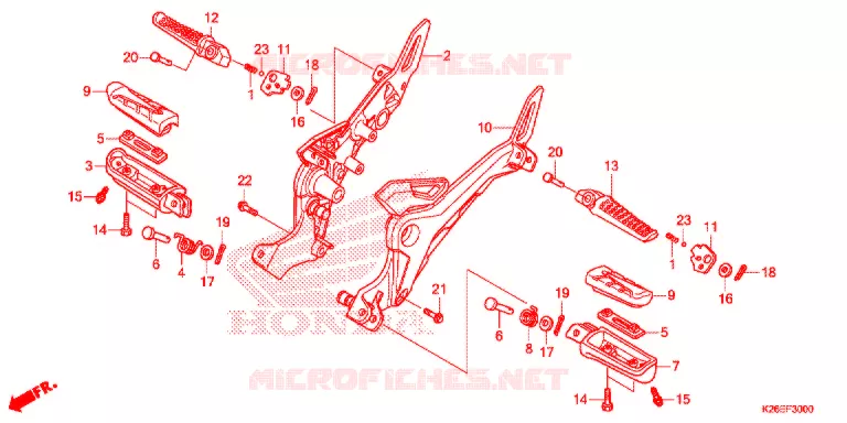 REPOSE PIED Honda MOTO 125 MSX 2018  MSX125J_CA