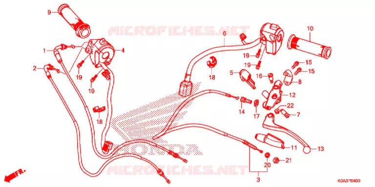 LEVIER DE GUIDON - CABLE - COMMODO Honda MOTO 300 CBF 2019  CBF300NAJ