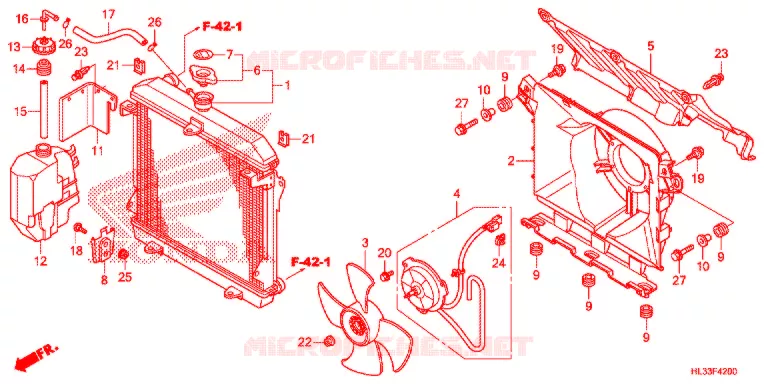 RADIATEUR Honda ATV 700 PIONEER 2018  SXS700M4J