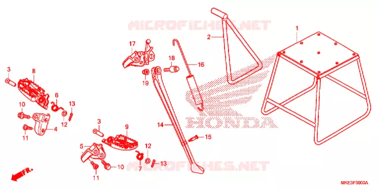REPOSE PIED - BEQUILLE Honda MOTO 450 CRF 2018  CRF450RXJ