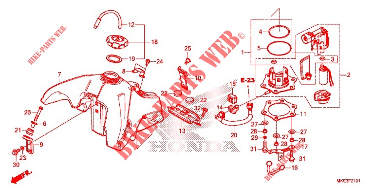 RESERVOIR A CARBURANT (CRF450RX) pour Honda CRF 450 RX ENDURO de 2018