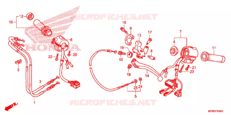 LEVIER DE GUIDON - CABLE - COMMODO Honda MOTO 1300 VT 2017  VT1300CXAH