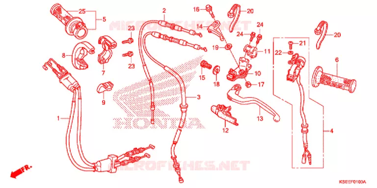 LEVIER DE GUIDON - CABLE - COMMODO Honda MOTO 150 CRF 2018  CRF150RBJ