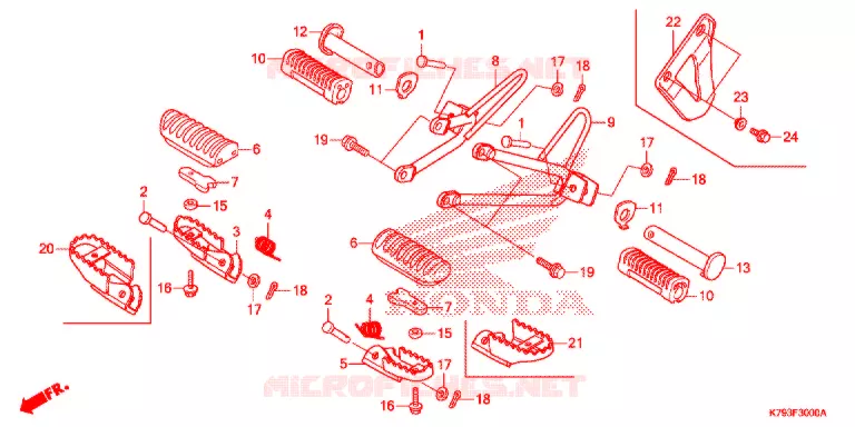 REPOSE PIED Honda MOTO 190 XR 2019  XR190LH