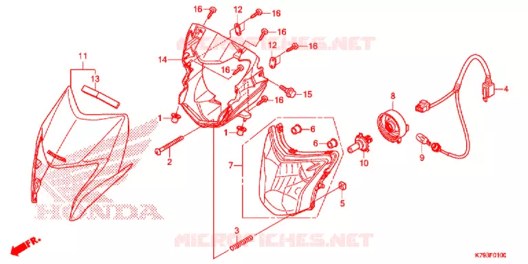 PHARE Honda MOTO 190 XR 2019  XR190LH