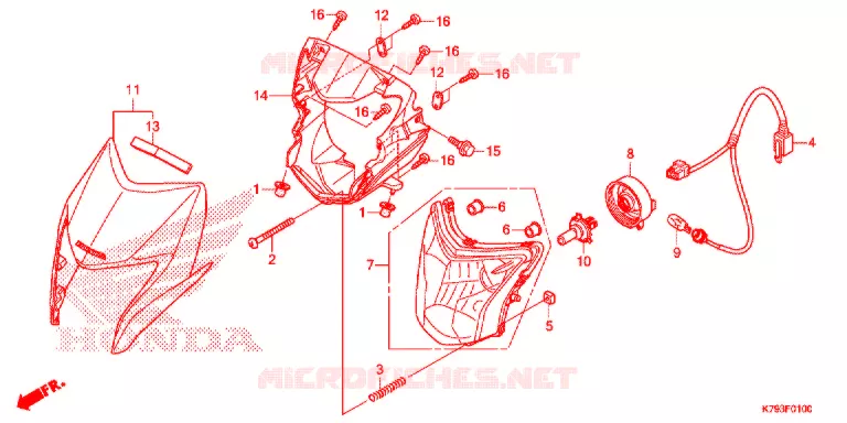 PHARE Honda MOTO 190 XR 2017  XR190CTH