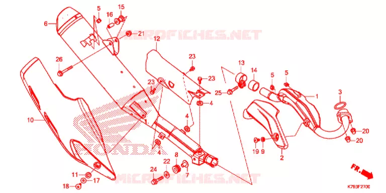 SILENCIEUX D'ECHAPPEMENT Honda MOTO 190 XR 2017  XR190CTH
