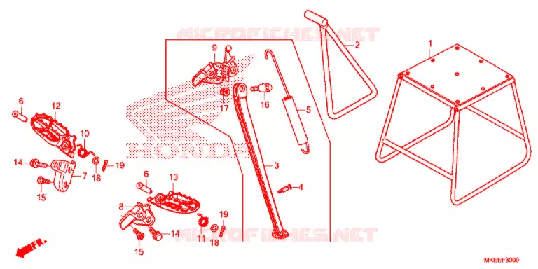 REPOSE PIED - BEQUILLE Honda MOTO 450 CRF 2019  CRF450RK