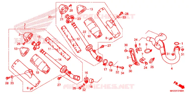 SILENCIEUX D'ECHAPPEMENT Honda MOTO 450 CRF 2019  CRF450RK
