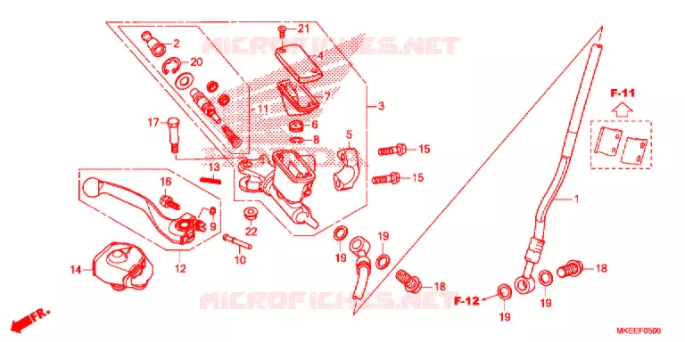 MAITRE CYLINDRE DE FREIN AVANT Honda MOTO 450 CRF 2019  CRF450RK