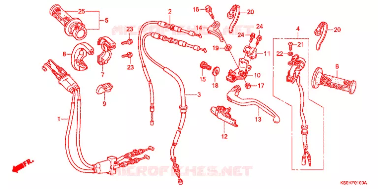LEVIER DE GUIDON - CABLE - COMMODO Honda MOTO 150 CRF 2018  CRF150RJ