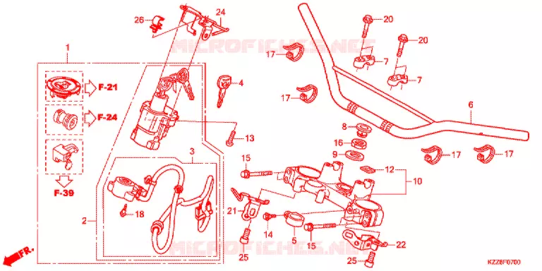 GUIDON - TE DE FOURCHE Honda MOTO 250 CRF 2018  CRF250RLJ