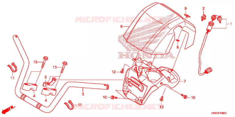 GUIDON Honda ATV 420 FOURTRAX 2018  TRX420FE1J