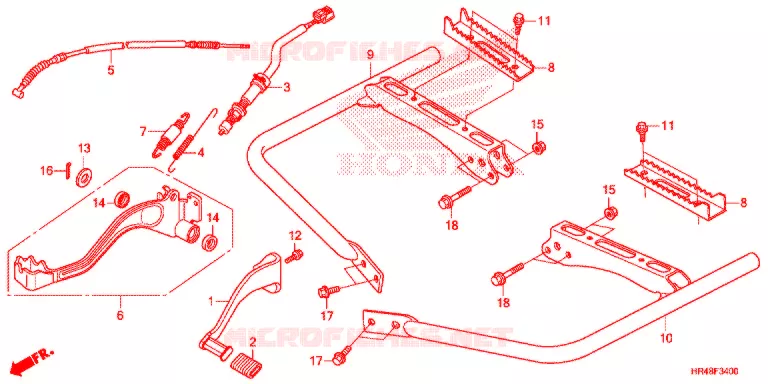 PEDALE - REPOSE PIED Honda ATV 500 FOURTRAX 2019  TRX500FE2K