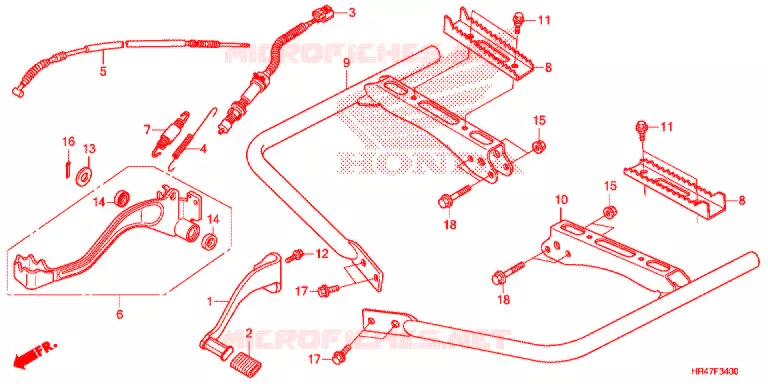 PEDALE - REPOSE PIED Honda ATV 500 FOURTRAX 2018  TRX500FM2J