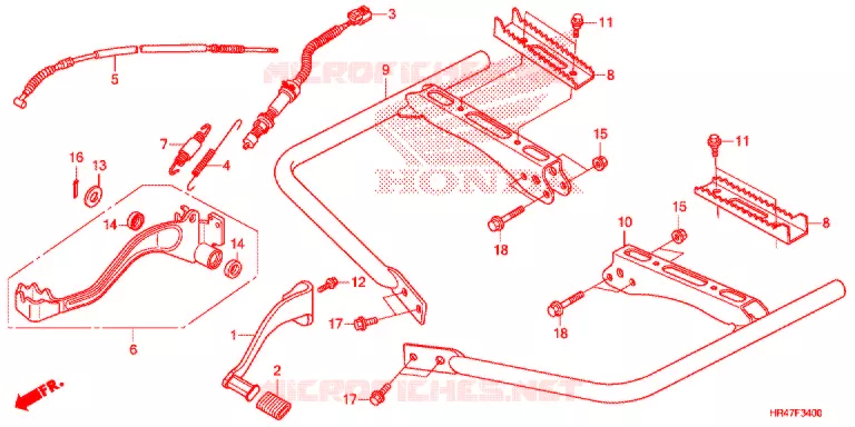 PEDALE - REPOSE PIED Honda ATV 500 FOURTRAX 2018  TRX500FE1J