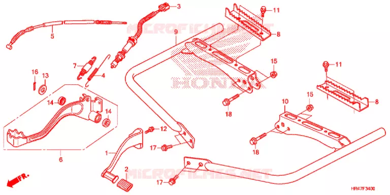 PEDALE - REPOSE PIED Honda ATV 500 FOURTRAX 2019  TRX500FM2K