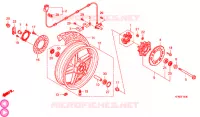 ROUE ARRIERE pour Honda VTR 250 PGMFI de 2009