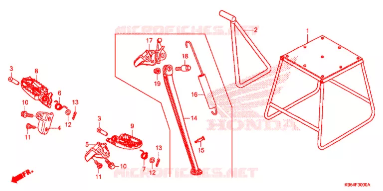 REPOSE PIED - BEQUILLE Honda MOTO 250 CRF 2019  CRF250RK