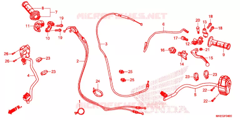 LEVIER DE GUIDON - CABLE - COMMODO Honda MOTO 450 CRF 2019  CRF450LK