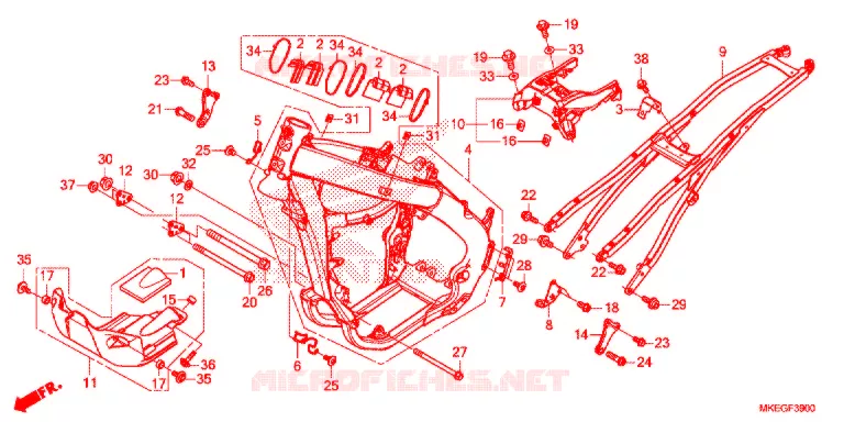 CADRE Honda MOTO 450 CRF 2019  CRF450LK