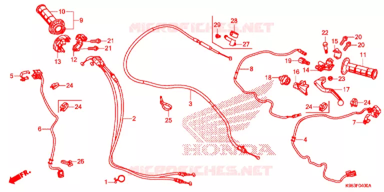 LEVIER DE GUIDON - CABLE - COMMODO Honda MOTO 250 CRF 2019  CRF250RK