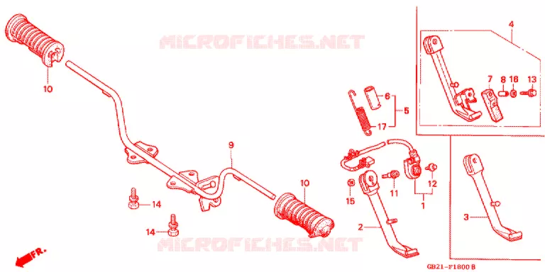 REPOSE PIED Honda MOTO 50 CHALY 1993  CF50P