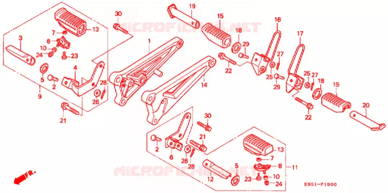 REPOSE PIED Honda MOTO 250 other-models 1994  NAS250R_II