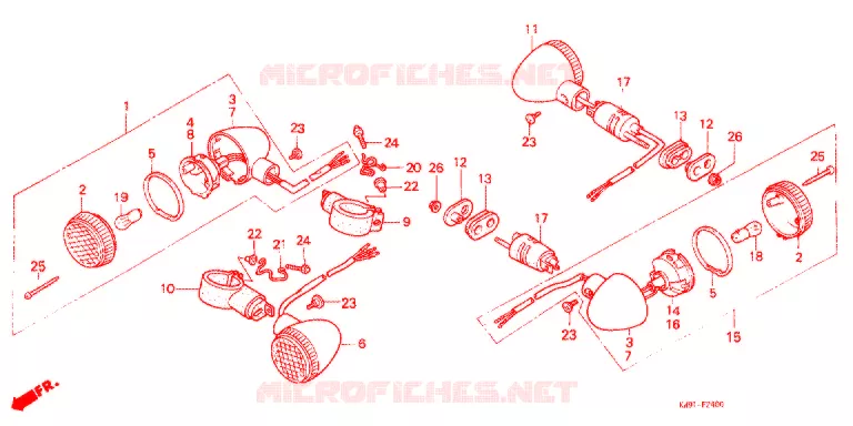CLIGNOTANT Honda MOTO 400 STEED 1991  NV400CL