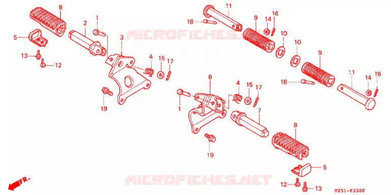 REPOSE PIED Honda MOTO 750 VF 1994  VF750CR