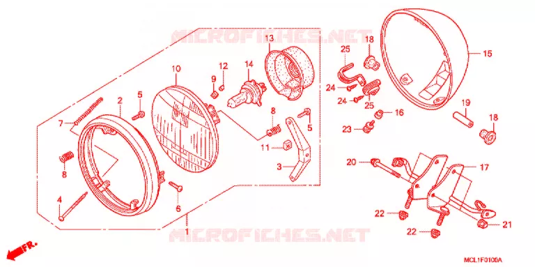PHARE Honda MOTO 400 SHADOW 2001  NV400DC1