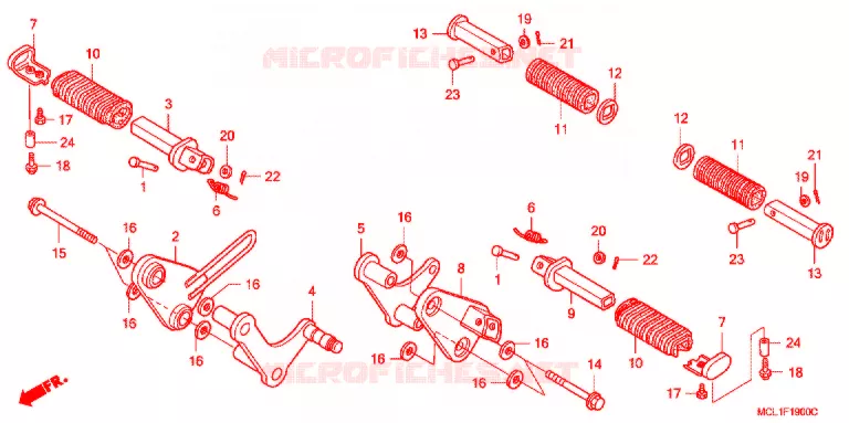 REPOSE PIED Honda MOTO 400 SHADOW 2001  NV400DC1