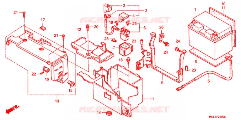 BATTERIE Honda MOTO 400 SHADOW 2004  NV400DC4