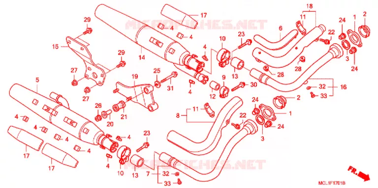 SILENCIEUX D'ECHAPPEMENT (DC4-DC8) Honda MOTO 400 SHADOW 2004  NV400DC4
