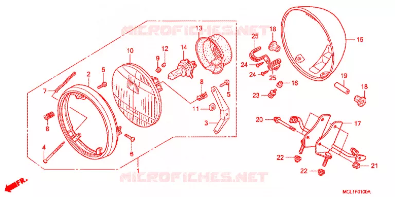 PHARE Honda MOTO 400 SHADOW 2005  NV400DC5