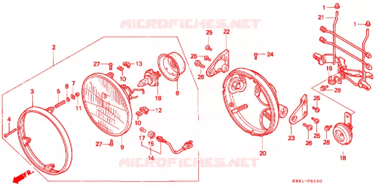 PHARE Honda MOTO 250 JADE 1991  CB250FM