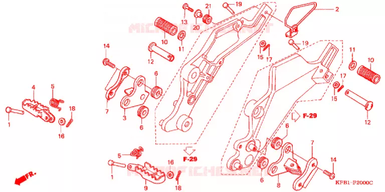 REPOSE PIED Honda MOTO 230 SL 2004  SL2304