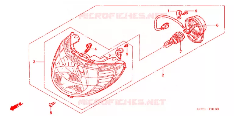 PHARE Honda SCOOTER 100 SPACY 2007  SCR100WH7