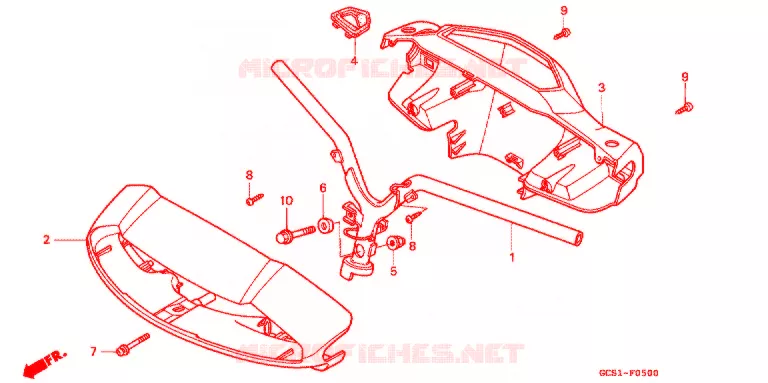 GUIDON - CARENAGE Honda SCOOTER 50 LEAD 2000  NH50X