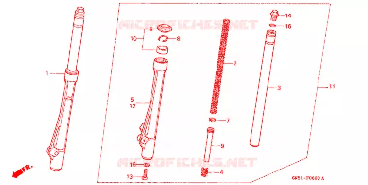 FOURCHE Honda MOTO 100 C100 1994  C100CMP