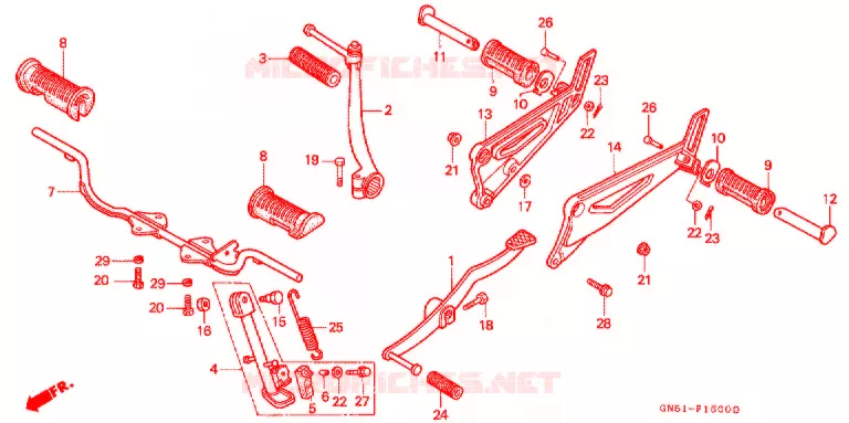 PEDALE - KICK Honda MOTO 100 C100 1994  C100CMP