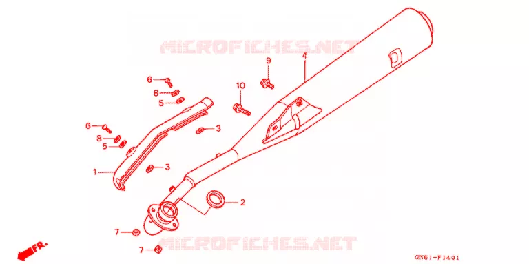 SILENCIEUX D'ECHAPPEMENT (C100CMP/CMS) Honda MOTO 100 C100 1996  C100CMS