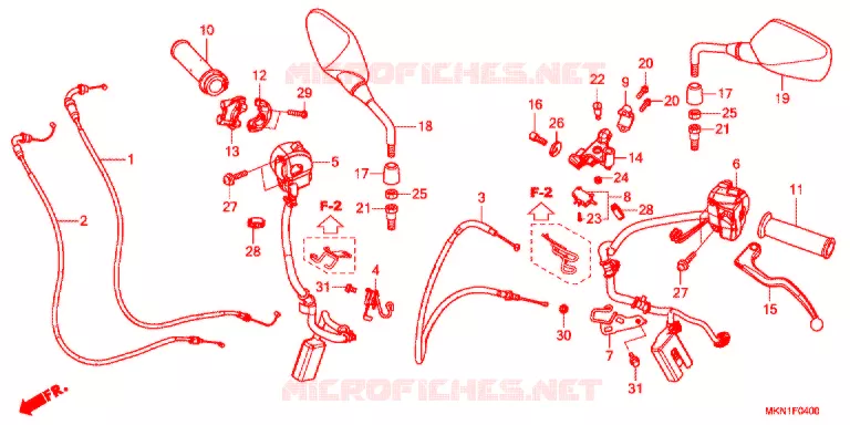 LEVIER DE GUIDON - CABLE - COMMODO Honda MOTO 650 CB 2019  CB650RAK