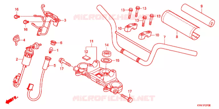 GUIDON - TE DE FOURCHE Honda MOTO 110 CRF 2020  CRF110FK