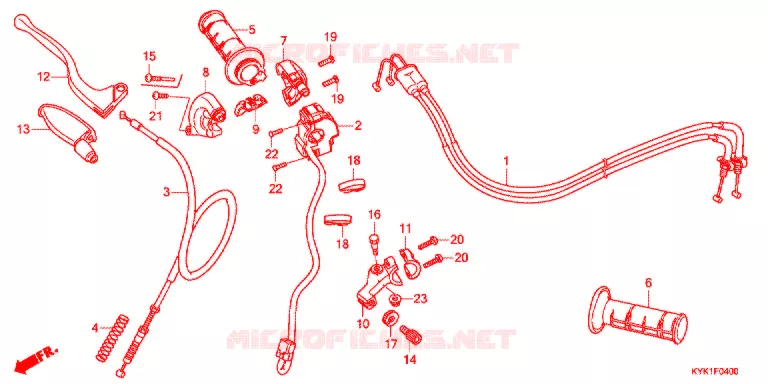 LEVIER DE GUIDON - CABLE - COMMODO Honda MOTO 110 CRF 2019  CRF110FK