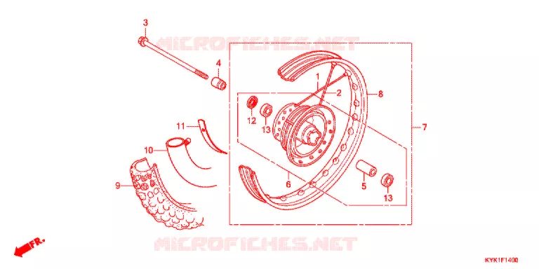 ROUE AVANT Honda MOTO 110 CRF 2020  CRF110FK